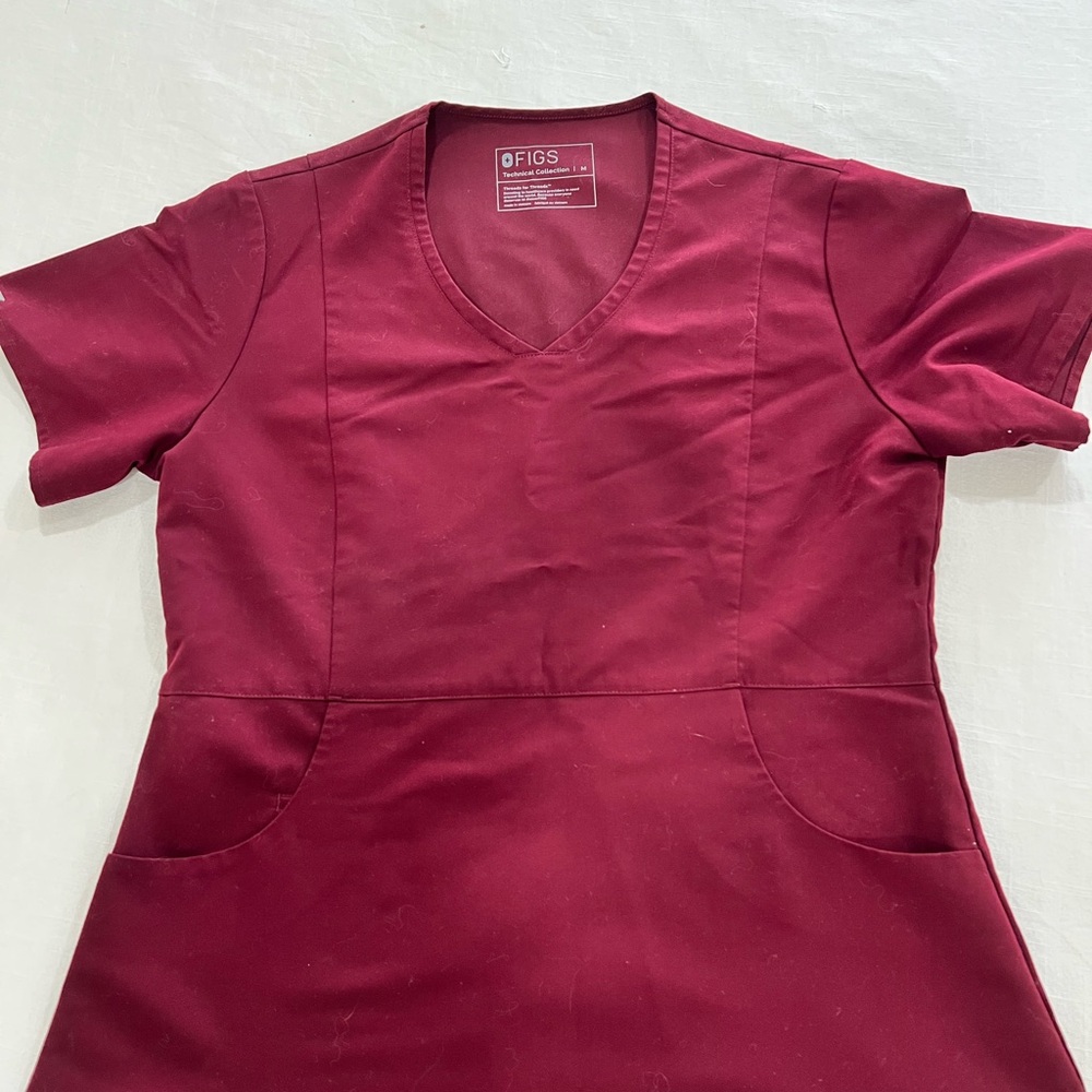 FIGS Women's Burgundy Top